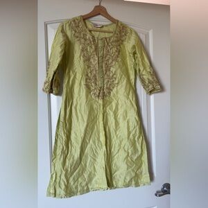 Brand new Biba Silk cotton embroidered Indian Pakistani festive Mint green kurta